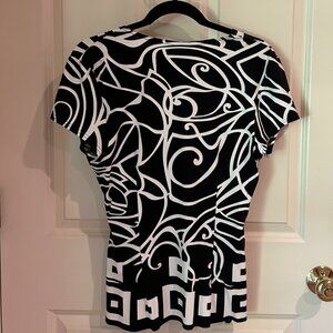 Black and White Jersey Blouse